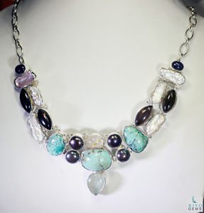 Riyo  Gemstone Gemstone Jewellery Solid Silver Necklace L 16in Snmul-52015