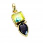 Riyogems Multi Smoky Quartz 18-Kt Gold Plating Bridal Pendants L 1.5in Gppmul-52