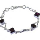 Riyo Red 925 sterling silver Garnet Bracelet enthralling handmade jewelry india