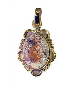 Riyogems Picture Jasper Gold Polish Stackable Pendant L 1.7in Gppjas-40028
