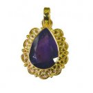 Riyogems Amethyst Gold Plated Designs Chevron Pendants L 1.2in Gppame-2021