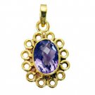 Riyogems Amethyst Gold Plated Indian Cluster Pendants L 1.2in Gppame-2002