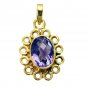 Riyogems Amethyst Gold Plated Indian Cluster Pendants L 1.2in Gppame-2002