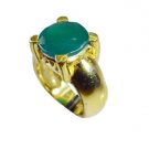 Riyo Green Onyx 18 Ct Gold Plated Guard Ring Sz 6 Gprgon6-30063