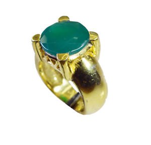 Riyo Green Onyx 18 Ct Gold Plated Guard Ring Sz 6 Gprgon6-30063