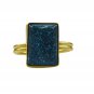 Riyo Dichroic Glass 18kt Gold Plated Jewel Tone Ring Gprdgl80-22033