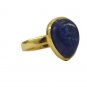 Riyo Blue Lapis Lazuli  18kt Gold Plated Flirty Ring Gprlla75-44095