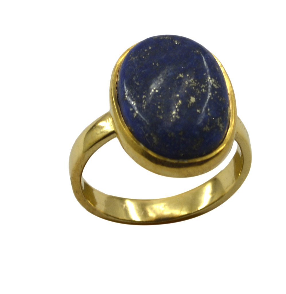 Riyo Blue Lapis Lazuli  18kt Gold Plated Flawless Ring Gprlla75-44104