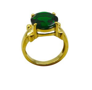 Riyo Green Emerald Cz  18kt Gold Plated Cool Ring Gpremcz70-96140