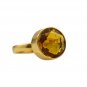 Riyo Golden Citrine Cz 18kt Gold Plated Smoky Ring Gprcicz60-94059