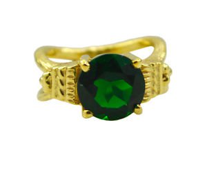 Riyo Green Emerald Cz  18kt Gold Plated Burnished Ring Gpremcz60-96137