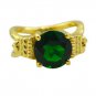 Riyo Green Emerald Cz 18kt Gold Plated Burnished Ring Gpremcz60-96137