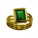 Riyo Green Emerald Cz  18kt Gold Plated Charming Ring Gpremcz65-96145