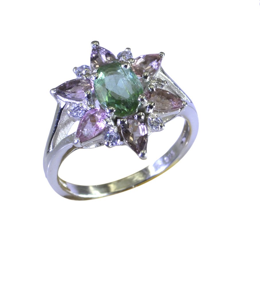 Riyo  Tourmaline 925 Solid Sterling Silver Coordinating Ring Srtou75-84139