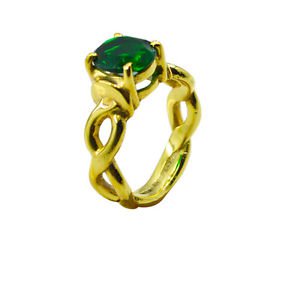 Riyo Green Emerald Cz  18kt Gold Plated Contemporary Ring Gpremcz70-96135