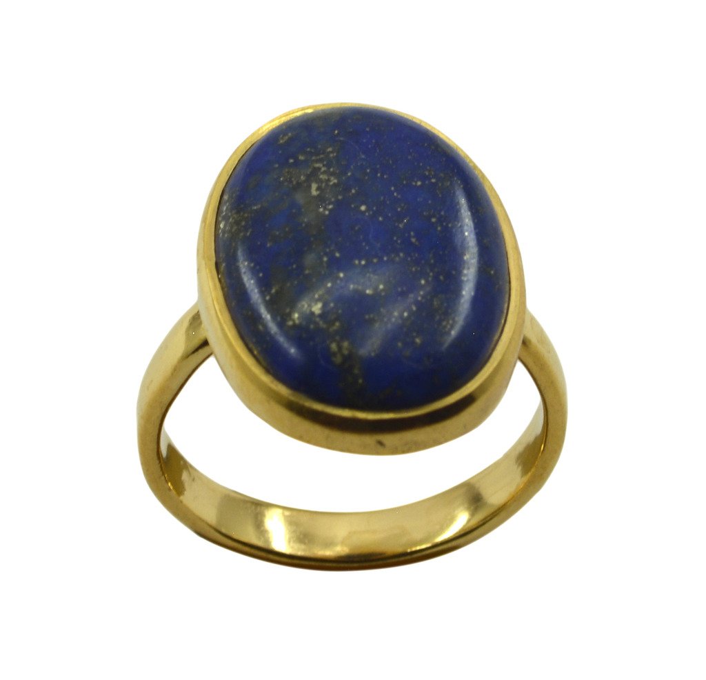 Riyo Blue Lapis Lazuli  18kt Gold Plated Flexible Ring Gprlla85-44103