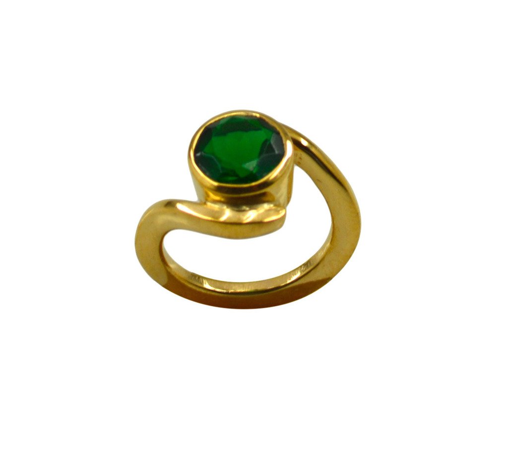 Riyo Green Emerald Cz  18kt Gold Plated Artisanal Ring Gpremcz50-96164