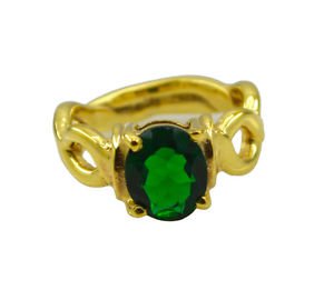 Riyo Green Emerald Cz  18kt Gold Plated  Faceted Ring Gpremcz80-96136