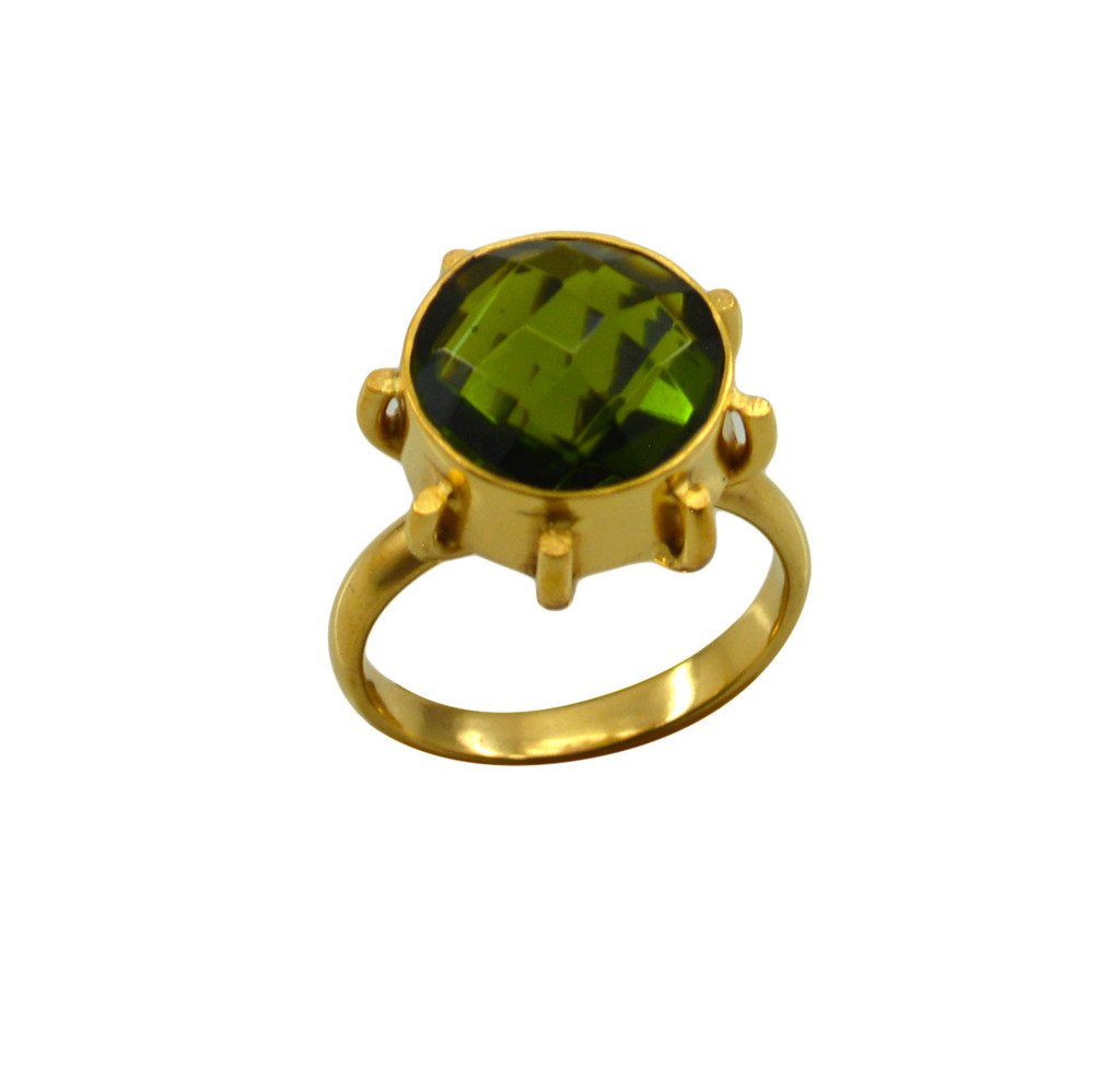 Riyo Green Emerald Cz  18kt Gold Plated Lovely Ring Gpremcz75-96171