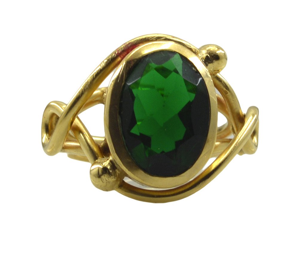 Riyo Green Emerald Cz  18kt Gold Plated Creative Ring Gpremcz70-96147