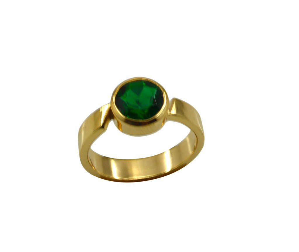 Riyo Green Emerald Cz  18kt Gold Plated Polished Ring Gpremcz90-96157