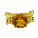 Riyo Golden Citrine Cz  18kt Gold Plated Solid Ring Gprcicz80-94043