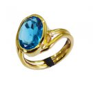 Riyo Blue Topaz Cz 18-Kt Y Gold Fashion Cameo Ring Sz 7.5 Gprbtcz7.5-92020