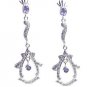 Riyo Purple Amethyst 925 Solid Sterling Silver Fashionable Earring L 2.5in Seame