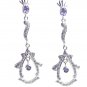 Riyo Purple Amethyst 925 Solid Sterling Silver Fashionable Earring L 2.5in Seame