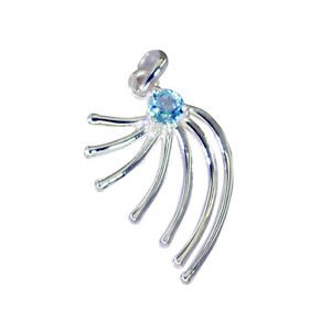 Riyo Blue Topaz Victorian Silver Jewellery Pendant Silver L 1.5in Spbto-10045