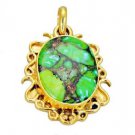 Riyogems Turquoise Cheap Gold Plated Chevron Pendants L 2.1in Gpptur-82099