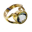 Green Amethyst 18 Ct Ygold Plating Ecclesiastical Ring