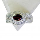 Riyo Garnet Fake Silver Jewelry Personalized Silver Ring Sz 8 Srgar8-26181