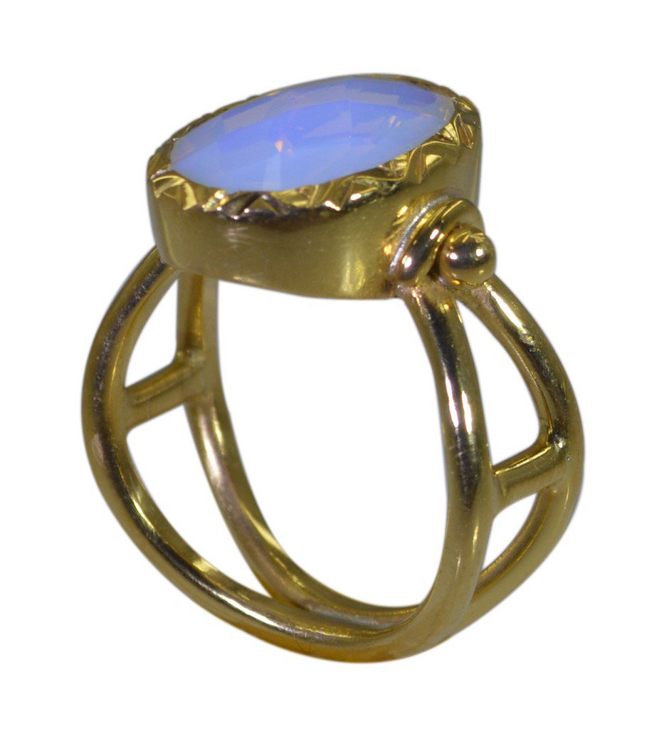 Riyo Purple Gold Plated Fire Opal CZ Ring tasty handmade funky jewellery GPRFOCZ