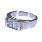 Riyo A Blue Topaz 925 Solid Sterling Silver Hand Carved Ring Srbto60-10117