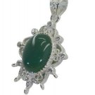 Riyo A Green Onyx 925 Solid Sterling Silver Slip On Pendant L 2in Spgon-30005