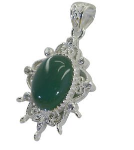 Riyo A Green Onyx 925 Solid Sterling Silver Slip On Pendant L 2in Spgon-30005