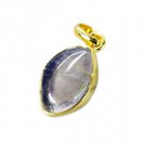 Riyogems Rutile Quartz 18k Y.G. Plated Bow Pendants L 1.5in Gppruq-70009