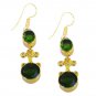 Riyogems Green Emerald Cz Copper 18kt Gold Plated Toe Earring L 2in Gpeemcz-9603