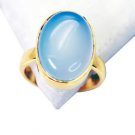 Riyo Blue Chalcedony 18kt Y Gold Fashion Eternity Ring Sz 8 Gprbch8-8034