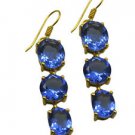 Riyogems A Blue Sapphire Cz Copper 18kt Gold Plated Wardrobe Friendly Earring L