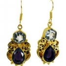 Riyogems Ametyhst Green Amethyst Gold Plate Jewelry Gift Earring L 1.5in Gpemul-