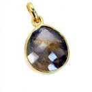 Riyogems Rutile Quartz 18 Kt Gold Platings Bridal Pendants L 1.5in Gppruq-70013