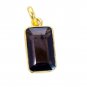 Riyogems Smoky Quartz 18 Ct Gold Plating Quad Pendants L 1.2in Gppsqu-76030