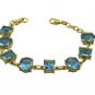 Riyo A Blue Topaz Cz 18kt Gold Plated Sassy Bracelet W 7.5in Gpbrabtcz-92002