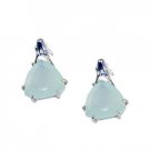 Riyo Blue Chalcedony Handcrafted Silver Silver Drop Earring L 0.8in Sebch-8018