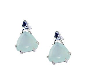Riyo Blue Chalcedony Handcrafted Silver Silver Drop Earring L 0.8in Sebch-8018