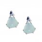 Riyo Blue Chalcedony Handcrafted Silver Silver Drop Earring L 0.8in Sebch-8018