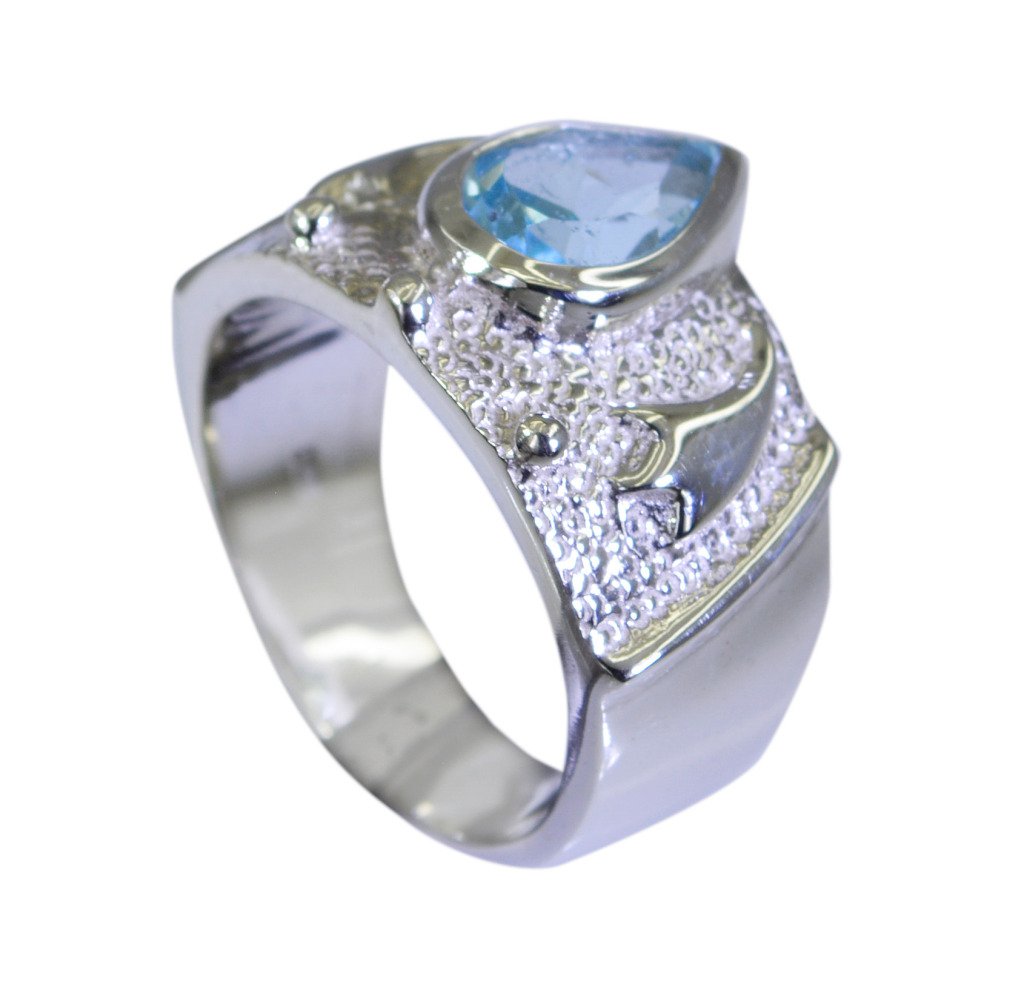 Riyo Blue Topaz Heavy Silver Jewelry Wedding Ring Silver Sz 7 Srbto7-10019