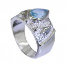 Riyo Blue Topaz Heavy Silver Jewelry Wedding Ring Silver Sz 7 Srbto7-10019